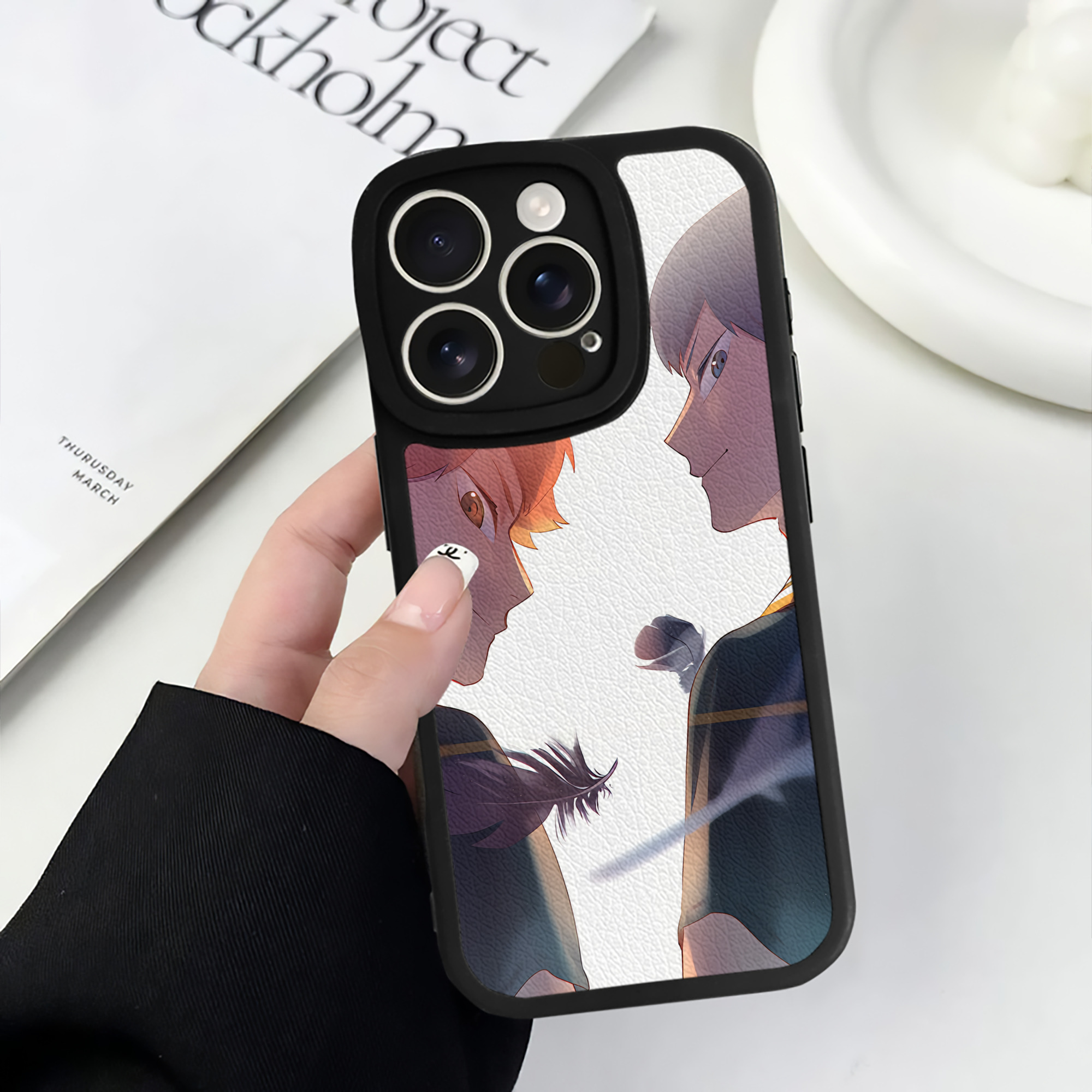 （画像用） ハイキュー!! Haikyu!! 【iPhone 16シリーズ対応】シリコンスマホケース（レザー調） 材質：シリコン